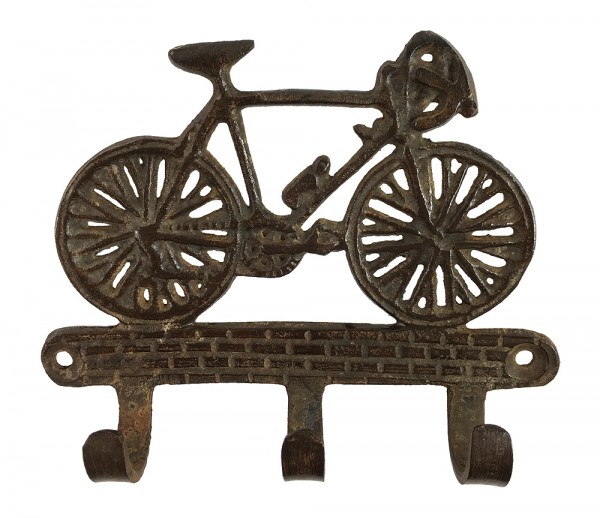 Wandgarderobe Fahrrad Garderobe Rennrad Gusseisen Antik-Stil Braun