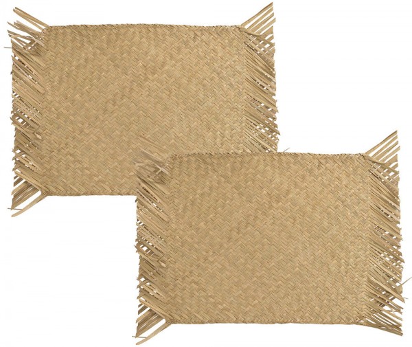 Tischsets Boho Seegras geflochten 2 Stück Platzsets Natur Handgefertigt 48x34cm