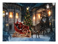 LED Bild Weihnachtsmann Schlitten Rentiere Weihnachten Leinwand Wandbild 28x38cm LED Bild Weihnachtsmann Schlitten Rentiere Weihnachten Leinwand Wandbild 28x38cm