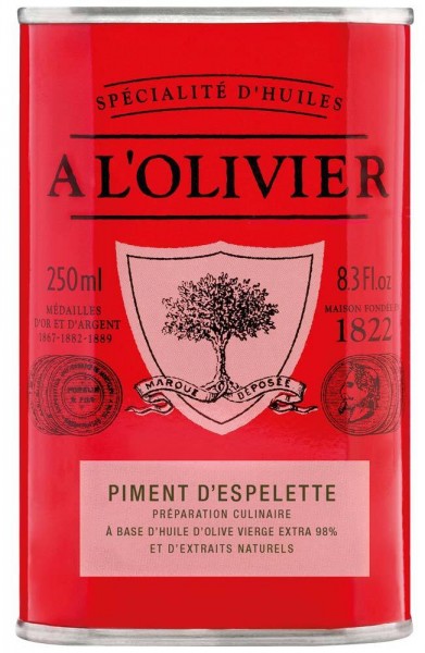 A L'Olivier Natives Olivenöl Extra Piment d Espelette Chili 250ml