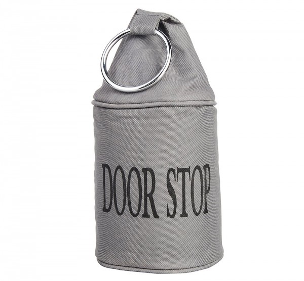 Türstopper Boxsack Door-Stop Sandsack Grau mit Ring Vintage-Stil
