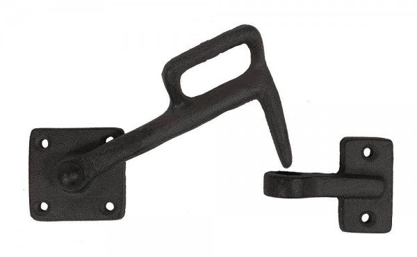 Sturmhaken Türhaken Gusseisen Antik-Stil Türschloß Schwarz 20cm