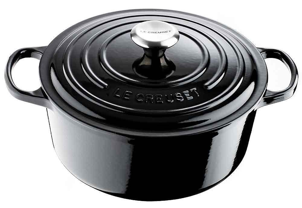 Le Creuset Bräter Signature Rund Gusseisen Schwarz glänzend 22cm Le Creuset Bräter Signature Rund Gusseisen Schwarz glänzend 22cm