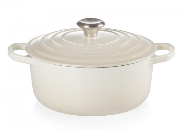 Le Creuset Bräter Signature Rund Gusseisen Meringue 24cm