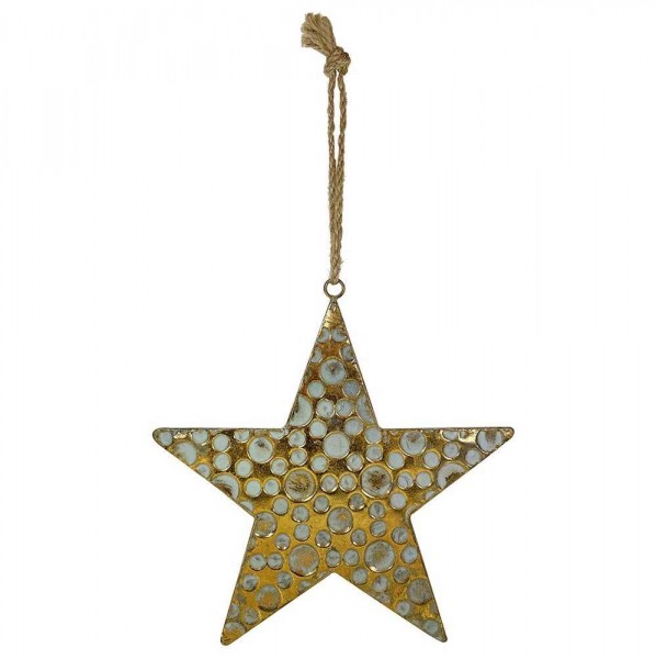 Weihnachtsstern Metall gold Vintage-Stil Stern Punkte Hängedeko Weihnachten 28cm