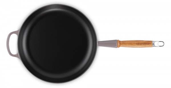 Le Creuset Bratpfanne mit Holzgriff Signature Gusseisen Flint Grau 28cm