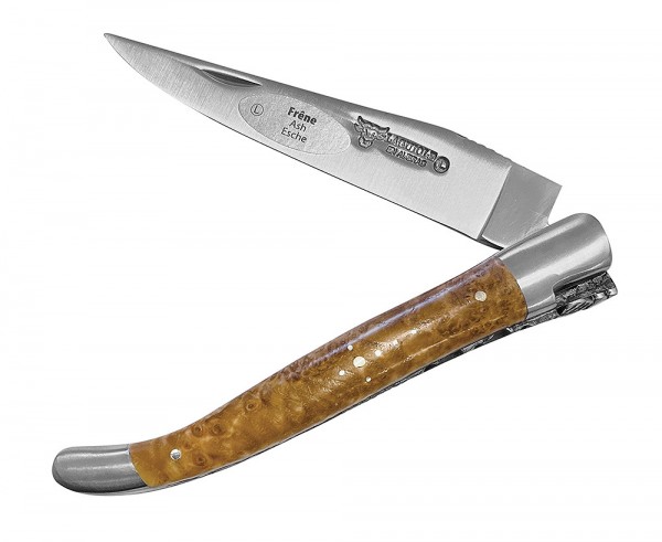 Laguiole en Aubrac Taschenmesser Spezialfliege guillochierte Platine Esche 12 cm