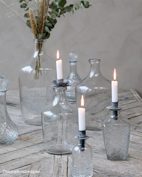 Kerzenhalter für Flaschen Zink Kerzenhalteraufsatz Flaschenaufsatz Vintage-Stil