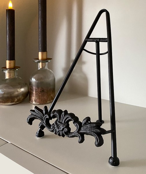 Buchstütze Nostalgie Buchständer Eisen Schwarz Antik-Stil Kochbuchhalter Vintage