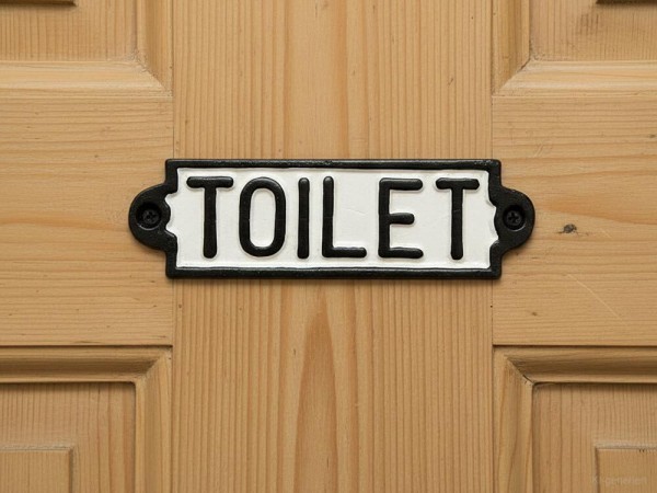 Türschild TOILET Gusseisen WC-Schild Toilettenschild Vintage Antik-Stil