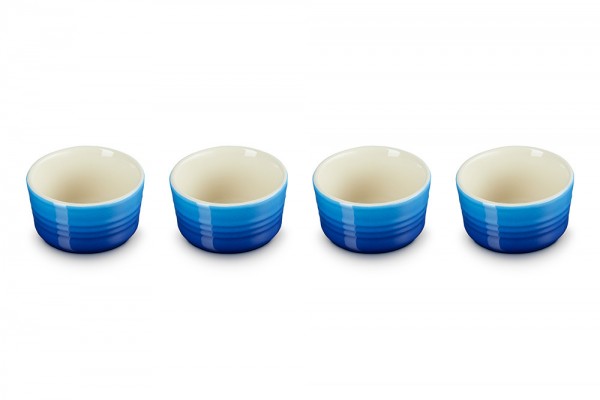 Le Creuset Förmchen 4er-Set Steinzeug Azure Blau 100ml