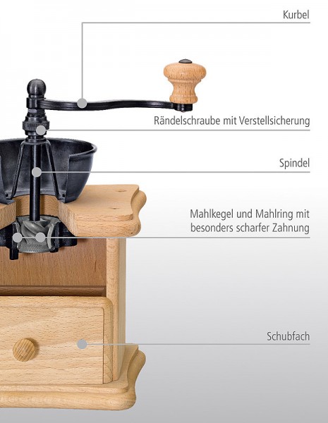 Zassenhaus Kaffeemühle Brasilia Buchenholz Natur