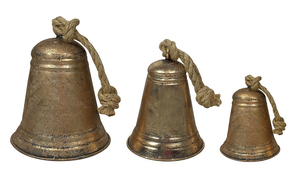 Glocken-Set Gold Weihnachtsglocke 3 Stück Glocke Antik-Stil Weihnachtsdeko Glocken-Set Gold Weihnachtsglocke 3 Stück Glocke Antik-Stil Weihnachtsdeko