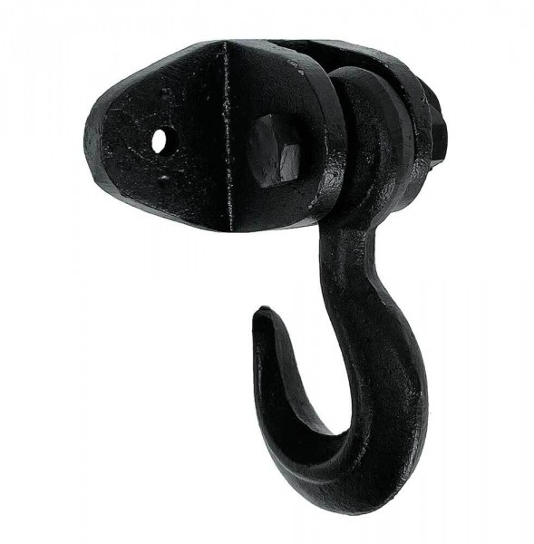 Deckenhaken schwingend Rustikal Wandhaken Gusseisen Schwarz Vintage-Stil 15cm