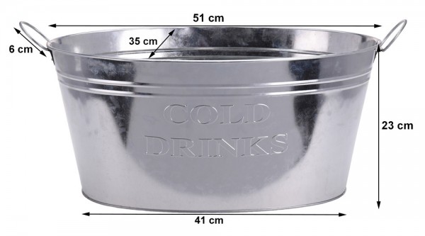 Getränkekühler Zinkwanne XL Cold Drinks Großer Sektkühler f Flaschen Gartenparty