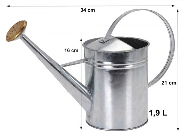 Gießkanne aus Zink Metallgießkanne Vintage-Landhausstil Innen und Außen 1,9 L