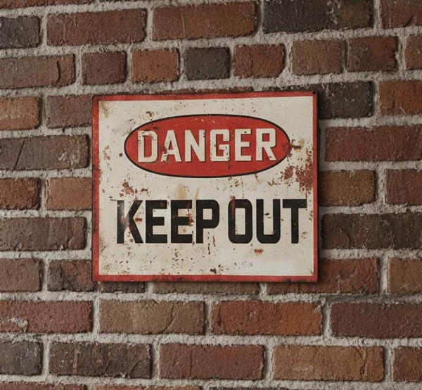 Blechschild DANGER KEEP OUT Retro Vintage-Dekoschild Betreten verboten 20x25 cm
