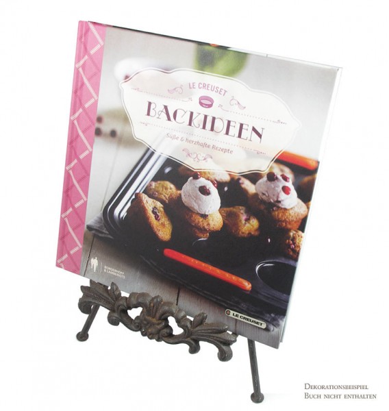 Buchstütze Nostalgie Buchständer Eisen Braun Antik-Stil Kochbuchhalter