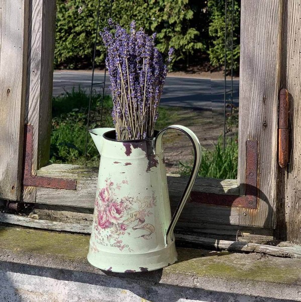 Deko Krug Zink Rose Zinkkrug Gießkanne Zinkkanne Wasserkrug Landhausstil