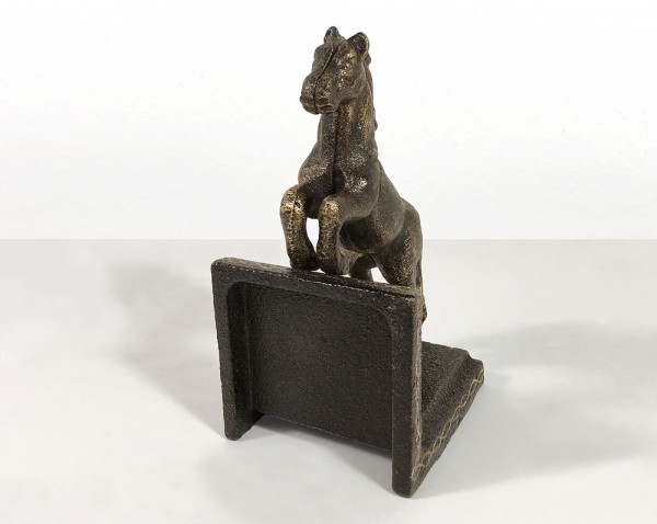 Buchstützen Pferd 2 Stück Buchständer Gusseisen Antik-Stil Paar Bronze-Optik