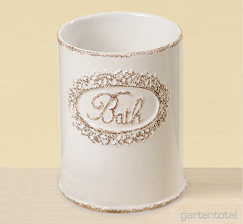 Edler Zahnputzbecher Keramik Landhausstil Weiss |Bad Zubehör |Bad |Beauty & Pflege |ZEITZONE Shop