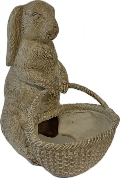 Hase Figur mit Korb 25 cm Groß Deko Tischdeko Ostern Osterhase
