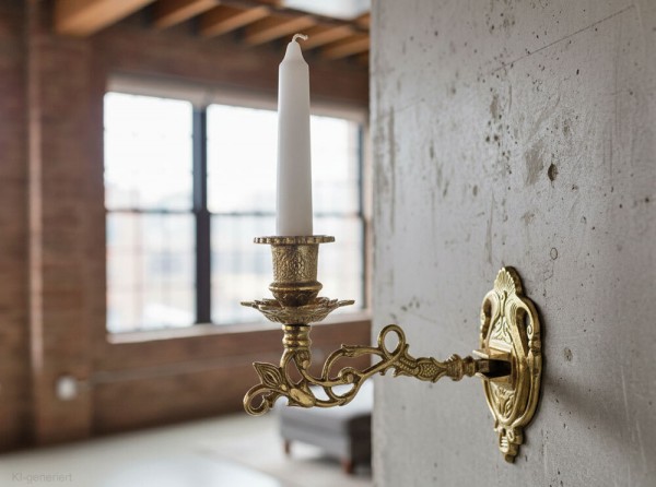 Piano Wandkerzenhalter Klavierleuchter Schwenkbar Messing Antik-Stil Nostalgie