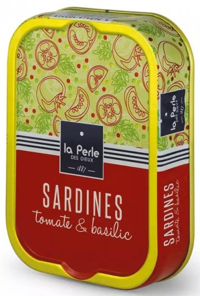 La Perle des Dieux Sardinen mit Tomate und Basilikum - Dose 115 g