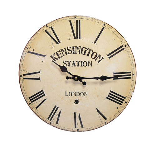 Nostalgische Wanduhr Kensington London Bahnhofsuhr gewölbt Metall 34cm