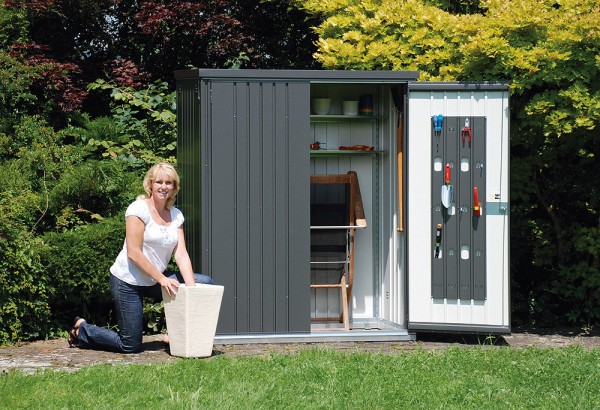 Biohort Geräteschrank 150 Aufbewahrungsschrank 155x83x182,5cm Dunkelgrau-Metallic