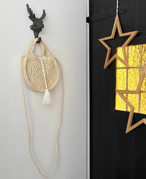 Garderobenhaken Elch Gusseisen Antik-Braun Wandhaken Elchgeweih Kleiderhaken