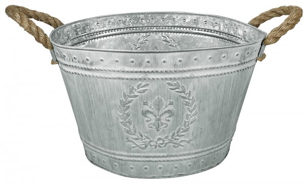 Zinkeimer Pflanzgefäß Oval Lilie Pflanztopf Zink mit Griffen Blumentopf Vintage