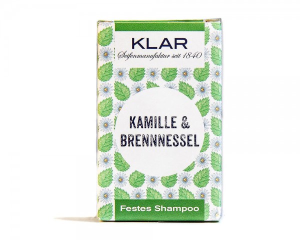 KLAR Festes Shampoo Kamille & Brennnessel (für störrisches Haar) 100g