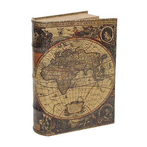 Hohles Buch mit Geheimfach Buchversteck Atlas Antik-Stil