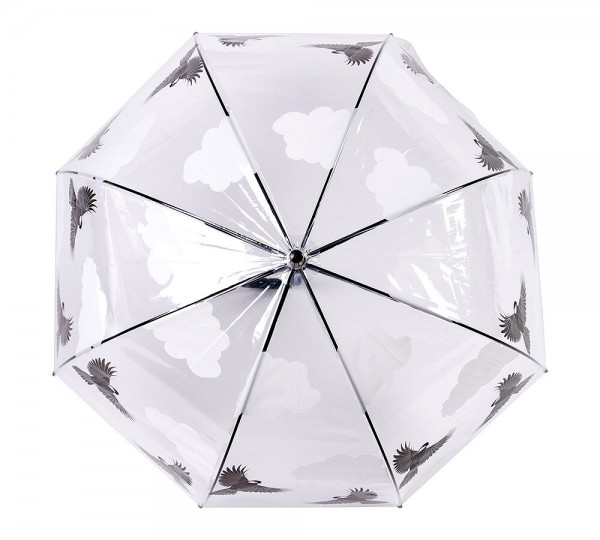 Regenschirm Vögel beidseitig Transparent Stockschirm Durchsichtig