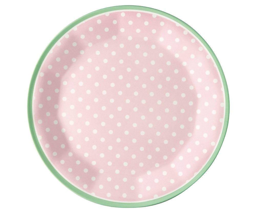 Greengate Melamin Teller Spot Pale Pink Rosa mit Punkten 20cm