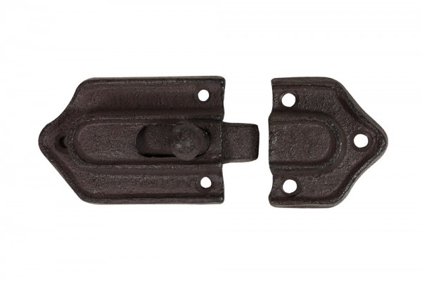Schiebeschloß Türriegel Schieberiegel Gusseisen Antik-Braun 11,5cm