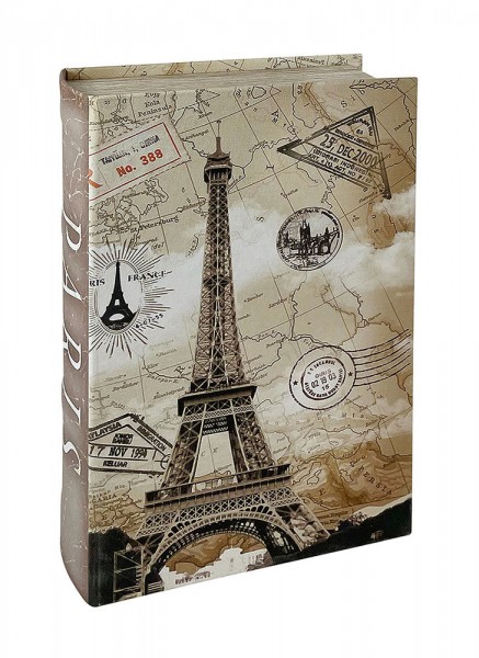 Hohles Buch Eiffelturm Paris Postkarte mit Geheimfach Vintage Buchversteck