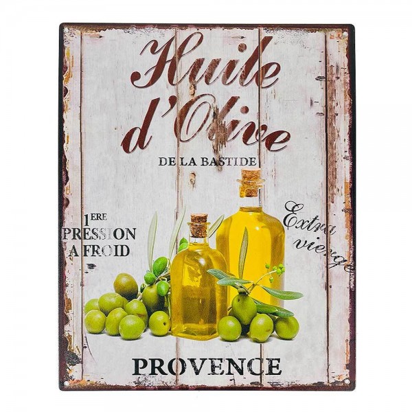 Blechschild Huile d`Olive Provence Retro Vintage Dekoschild Küche 25x20cm