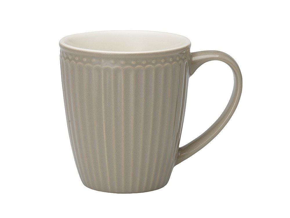 Greengate Tasse Alice Warm Grey Steingut Grau Greengate Tasse Alice Warm Grey Steingut Grau