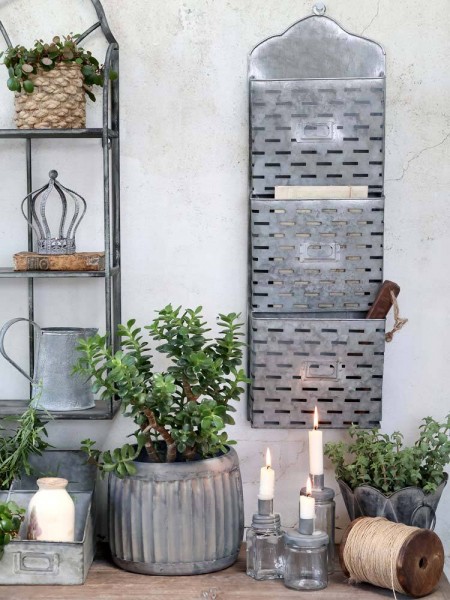 Chic Antique Zeitschriftenhalter Wand Magazinhalter 3 Fächer Zink Vintage-Stil