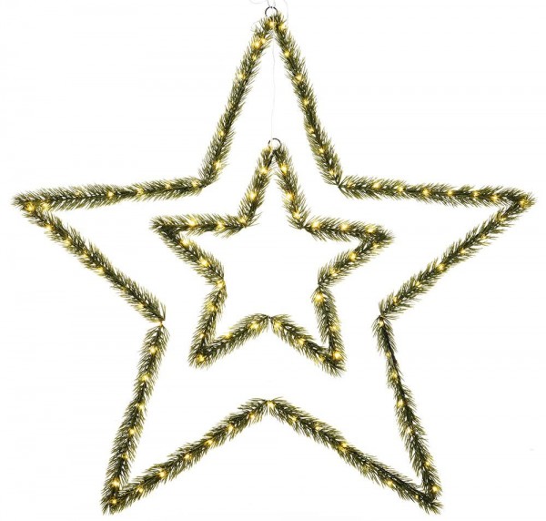 Weihnachtsstern Beleuchtet Innen 2er Set Groß + Klein LED Battterie Timer