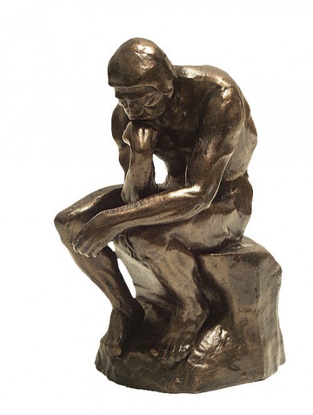 Edle Skulptur - Der Denker - Figur nach Auguste Rodin Eisen Replik 26cm