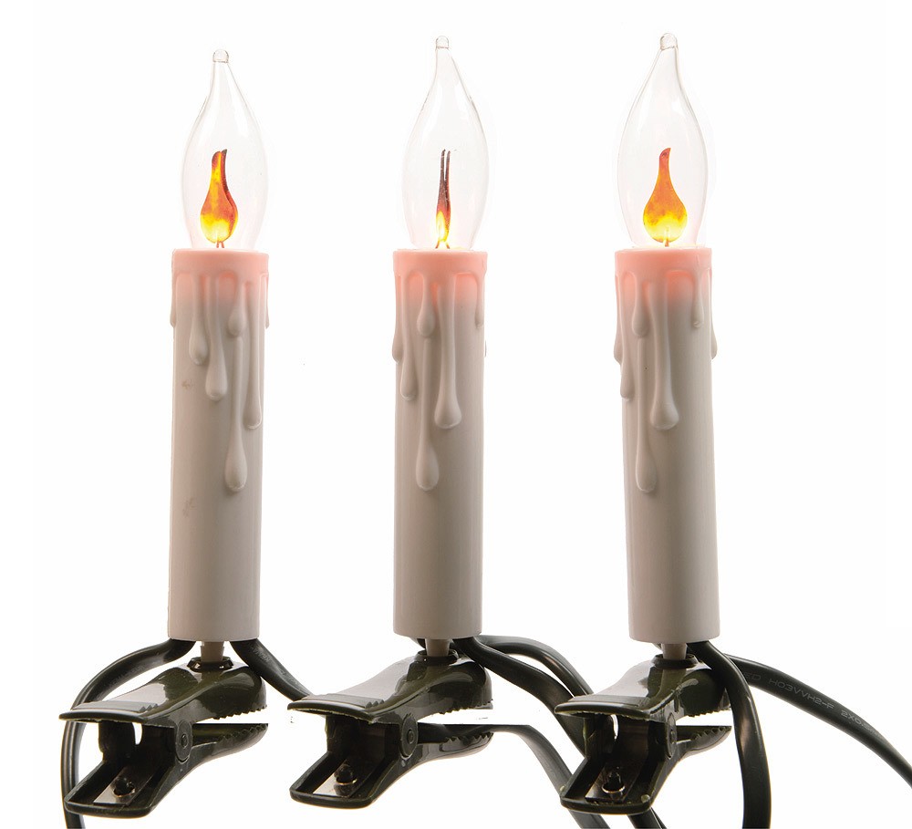 Lichterkette Kerzen Flackernd Kerzeneffekt Vintage Innen 15 Kerzenbirnen 6m