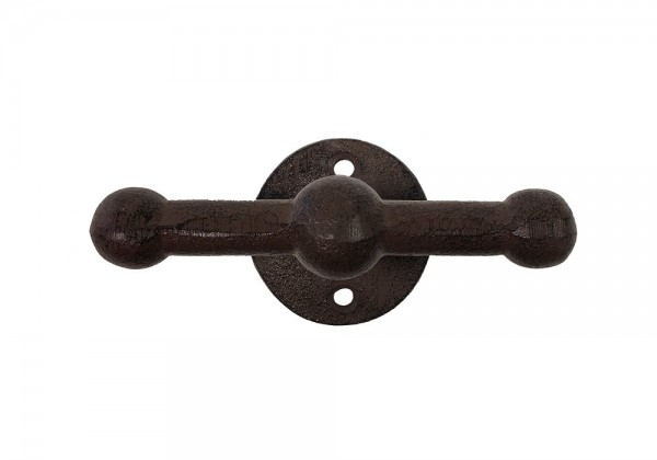 Belegklampe T-Form Festmacher Nostalgie Gusseisen Antik-Braun 10cm