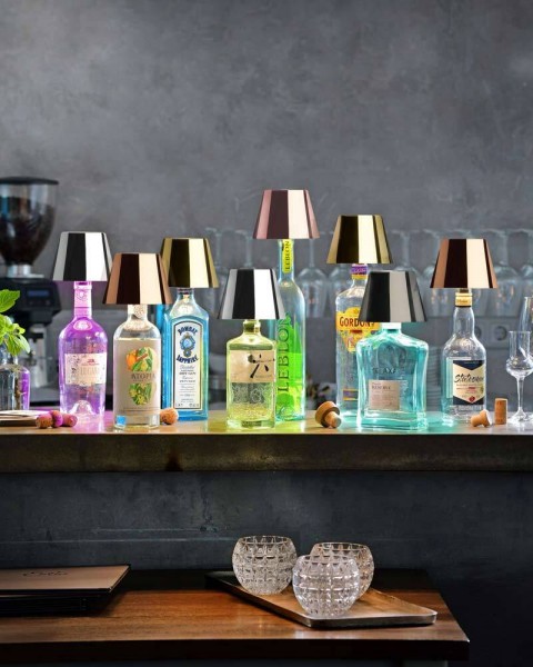 Sompex Flaschenleuchte TOP 2.0 Gold LED RGBW mit Akku