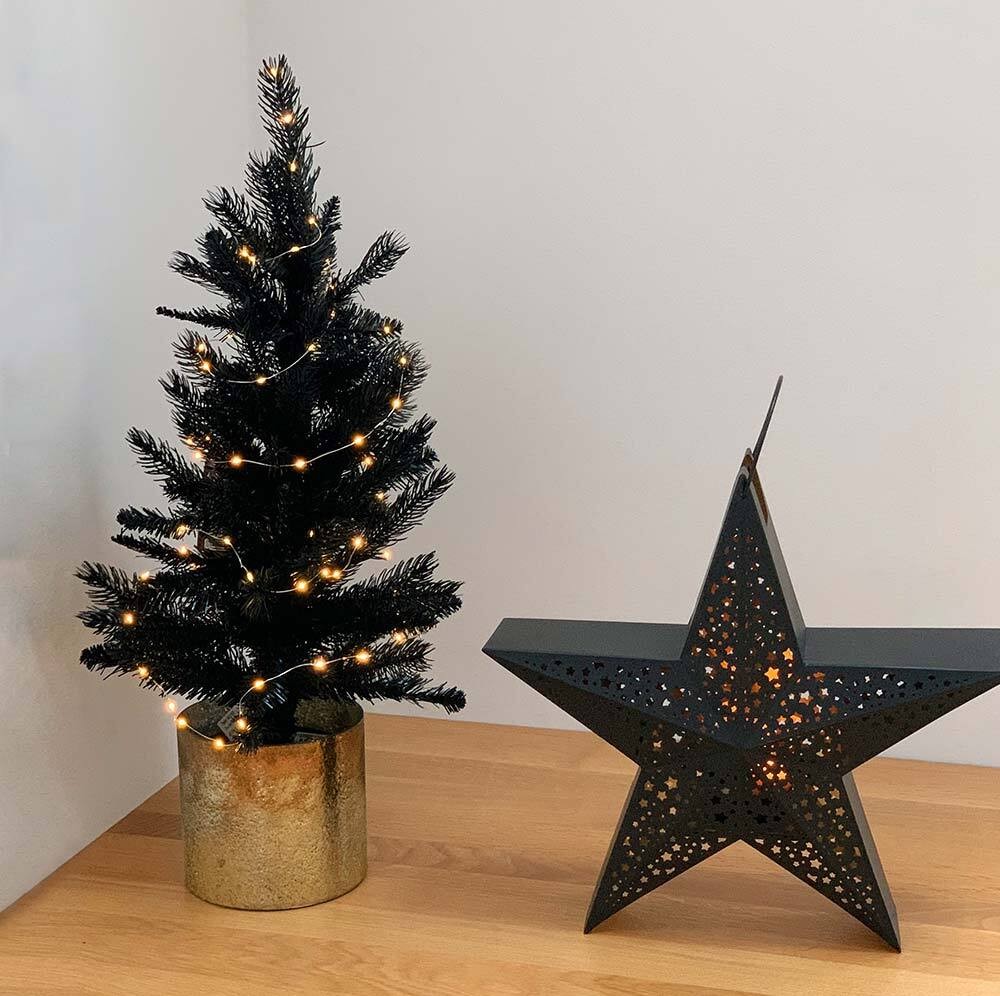 Weihnachtsbaum künstlich Schwarz Tannenbaum klein mit Topf Weihnachtsdeko 60cm |Weihnachtsbäume künstlich |Weihnachten |Wohnen |ZEITZONE Shop