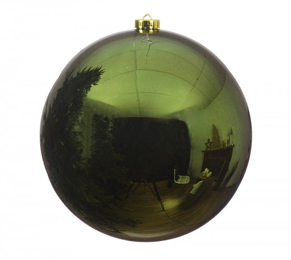 Große Christbaumkugel Dunkelgrün Glänzend Weihnachtskugel 20cm