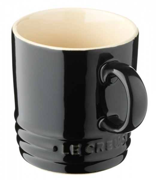 Le Creuset Tasse Becher Steinzeug Schwarz glänzend 200ml