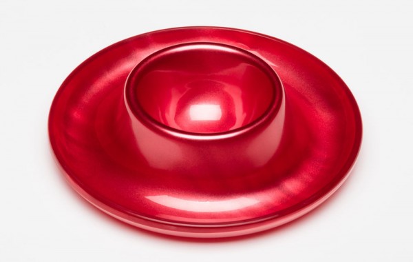 G.F. Heim Söhne Eierbecher Acrylglas Perlmutt Optik Rot